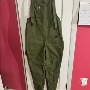 Lucy & Yak Olive Utility Dungarees Jumpsuit